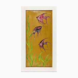 Unknown, In the Fish Tank, Oil on Board, 1970s