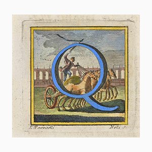 Luigi Vanvitelli, Letter of the Alphabet: Q, Etching, 18th Century