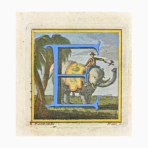 Luigi Vanvitelli, Buchstabe des Alphabets: und, Radierung, 18. Jahrhundert