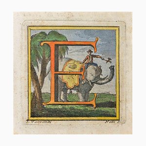 Luigi Vanvitelli, Letter of the Alphabet: E, Etching, 18th Century