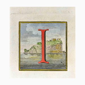 Luigi Vanvitelli, Lettre de l'Alphabet: I, Gravure, 18ème Siècle