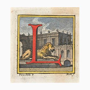 Luigi Vanvitelli, Letter of the Alphabet: L, Etching, 18th Century