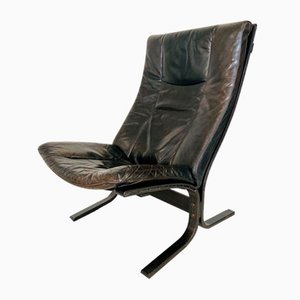 Chaise longue Mid-Century in pelle di Ingmar Relling