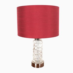 Vintage Table Lamp with Red Shade