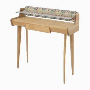 Scrivania Mid-Century in legno e vetro, Italia, anni '50