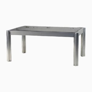 Coffee Table in Steel and Smoked Glass from Mobilier International, 1970