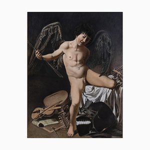 After Caravaggio, Amor Vincit Omnia, Oil on Board