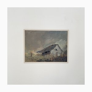 Artista danés, Autumn in the Countryside, años 50, Pintura al óleo, Enmarcado
