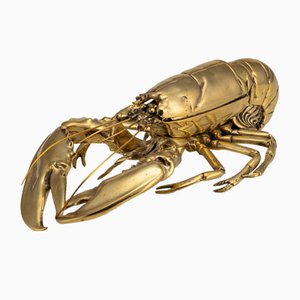19th Century Victorian Brass Lobster Shaped Inkstand, 1890s