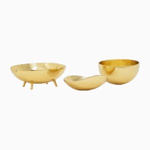 Polished Brass Decorative Bowls by Alguacil & Perkoff Ltd, Set of 3