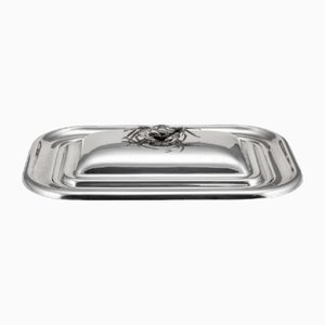 20th Century Italian Silver Plated Crab Serving Dish, 1960s