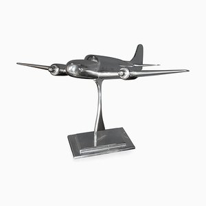 Bomber Flugzeugmodell aus poliertem Aluminium, 1950er