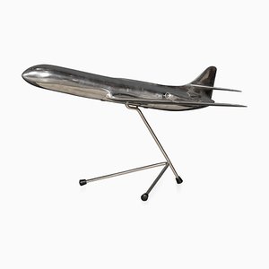 Modellino di aeroplano in metallo lucido, anni '50