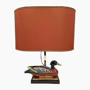 Duck Lamp in Hand-Painted Porcelain