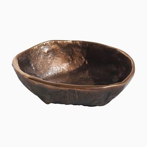 Rounded Handmade Cast Bronze Decorative Bowl by Alguacil & Perkoff LTD