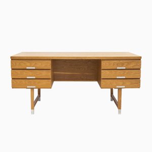 Writing Desk in Oak with Aluminum Details, 1960s