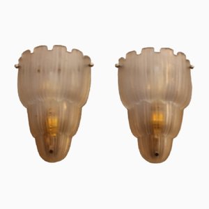 French Art Deco Waterfall Wall Sconces from Sabino Paris, 1940, Set of 2