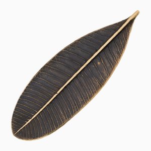 Leaf Handcast Brass Bronze Patina Paperweight by Alguacil & Perkoff LTD