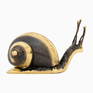 Handmade Cast Brass Decorative Snail Paperweight by Alguacil & Perkoff LTD