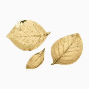 Vassoi in foglie dorate di Alguacil & Perkoff Ltd, set di 3