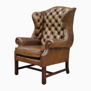Vintage Leather Chesterfield Armchair, 1980s