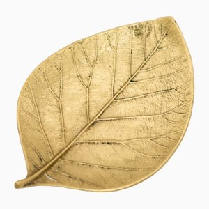 Large Brass Cast Leaf Decorative Dish by Alguacil & Perkoff LTD