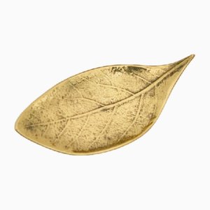 Vassoio piccolo decorativo in ottone con foglie di Alguacil & Perkoff LTD