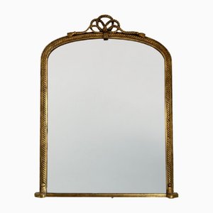 Großer französischer Spiegel mit vergoldetem Holzrahmen, 19. Jh