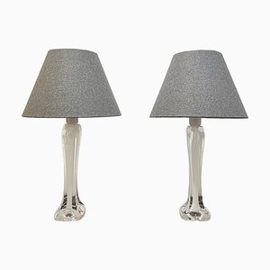 White Table Lamps from Flygsfors, 1960s, Set of 2