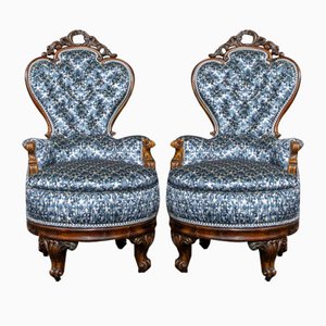 Viktorianische Liner Chairs, 2er Set
