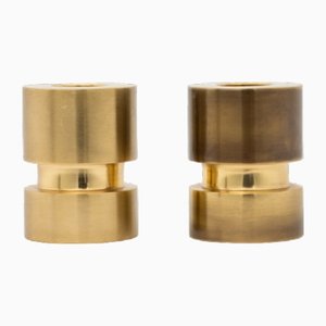 Convertible Brass Candleholder with Patina Finish Taper by Alguacil & Perkoff LTD