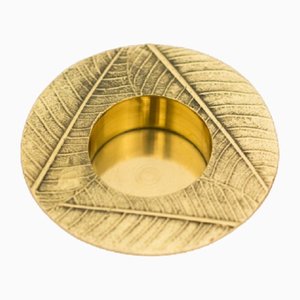Cast Brass Leaf Tealight Candleholder by Alguacil & Perkoff LTD