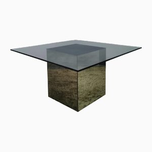 Tavolo quadrato in vetro di Nanda Vigo per Acerbis, anni '70