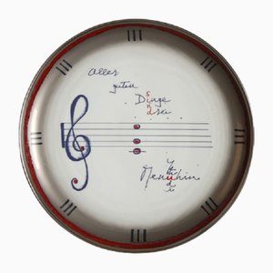 All Great Things Come in Threes Plate in Porcelain by Yehudi Menuhin, 1970s