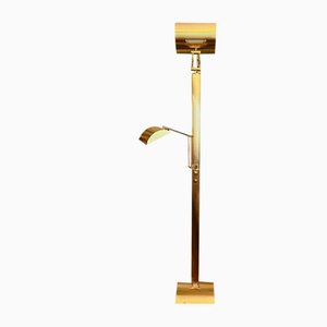 Brass Floor Lamp with Reading Arm, 1980s