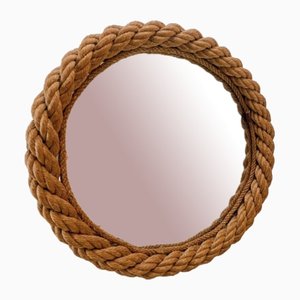 Round Rope Mirror in the Style of Audoux Minet, France, 1970s