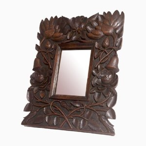 Arts & Crafts Floral Mirror in Rosewood, 1920s