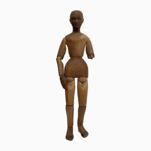 Handgeschnitzte englische Künstlerfigur aus Holz, 19. Jh.