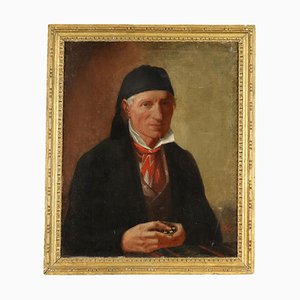 Peint avec Portrait d'Homme (Toile L: 56,00, H: 68,50 Cm.)