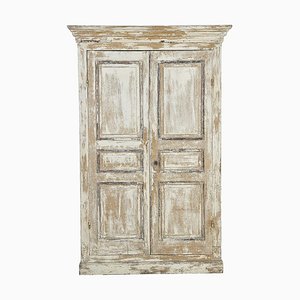 Wooden Cabinet with White Patina