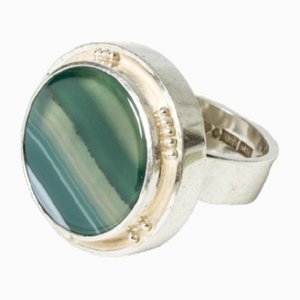 Silver and Agate Ring by Kerstin Öhlin Lejonklou, 1986