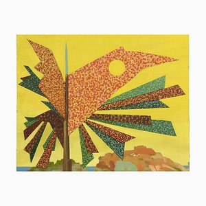 Leo Guida, Olio su tela, Composizione gialla, anni '70