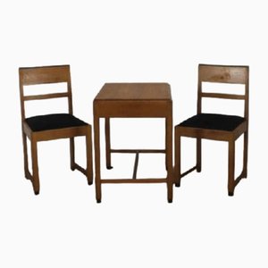 Amsterdam School Table and Chairs, Set of 3