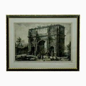 After Giovanni Battista Piranesi, Arch of Constantine, 19th Century, Etching, Framed