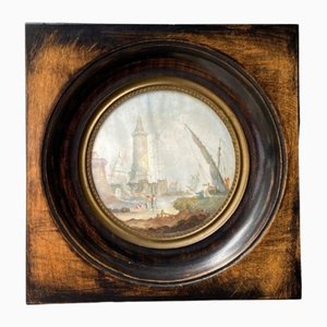 20th Century Miniature Maritime Hand Painted Wooden Frame