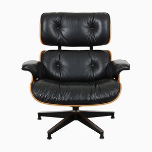 Lounge Chair in Black Leather by Charles Eames for Herman Miller, 2000s
