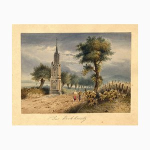 After Prout, Hochkreuz (High Cross), Bad Godesberg, Bonn Miniature, 1830s, Watercolour