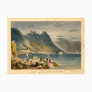 After Samuel Prout, Chillon Castle, Lake Geneva, 1830s, Watercolour