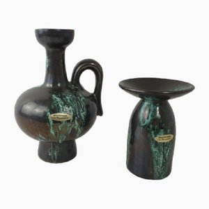 Vase und Kerzenständer von Otto Keramik, 1960er, 2er Set