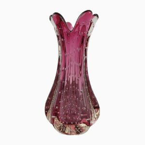 Vintage Vase aus pinkem Muranoglas, 1970er
